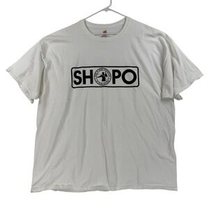 SHOPO Hawaii Police Shirt Mens 3XL White Graphic Tee T-Shirt Tagless Hanes